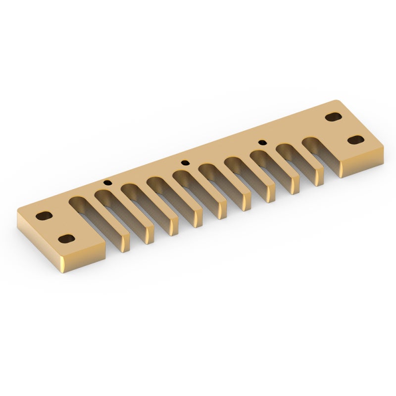 جزء من هارمونيكا من مشط من سبائك الألومنيوم لـ Hohner Marine Band Crossover / Deluxe (ذهبي) - Image 1