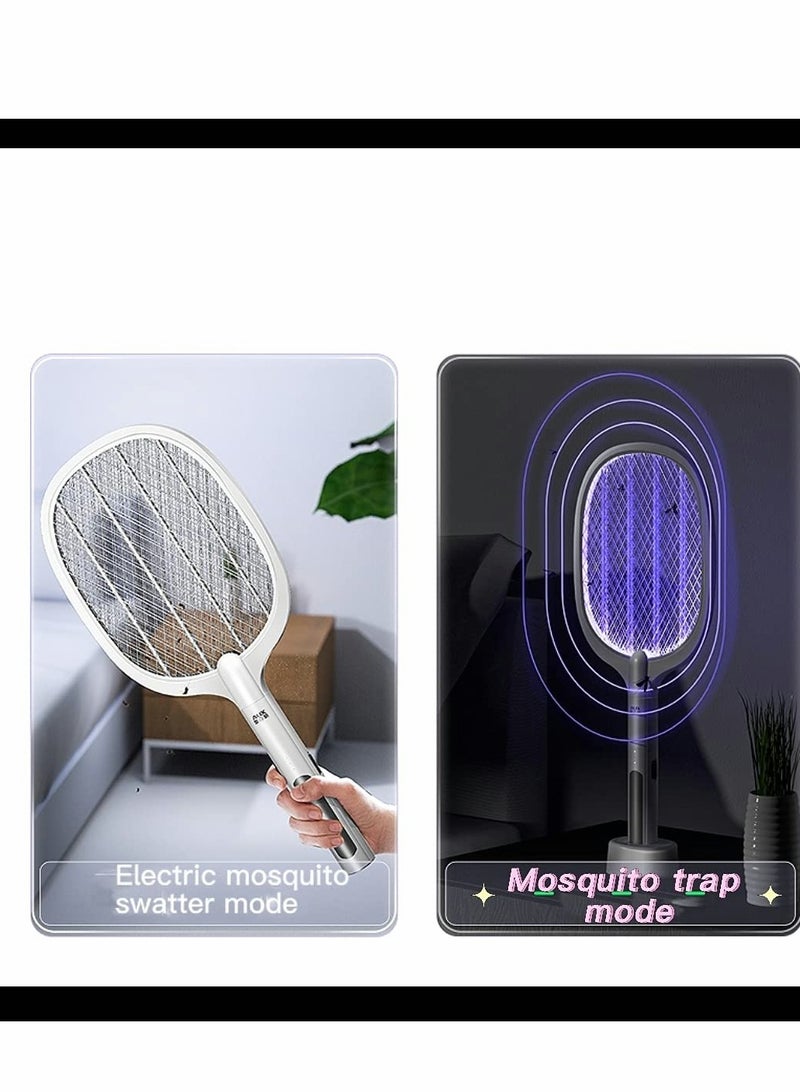 2 in 1 Bug Zapper, Rechargeable Electric Fly Swatter, Mosquito Lamp Fly Killer Insect Swatter 3000 Volt USB Rechargeable LED Purple Light Trapping Mosquitoes 3 Layers Safety Mesh Design - Image 5