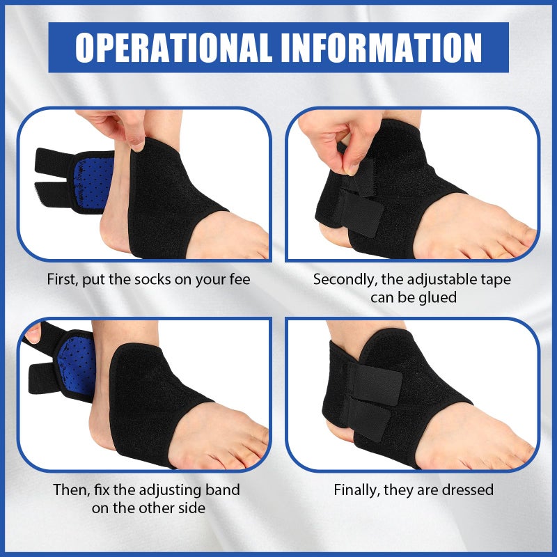 Tarpop 2 Pairs Kids Ankle Brace Set Foot Support Stabilizer Wraps Protector Guard Knitted Ankle Sleeve Sock Support Compression Socks for Injury Prevention(Black,Medium) - Image 4