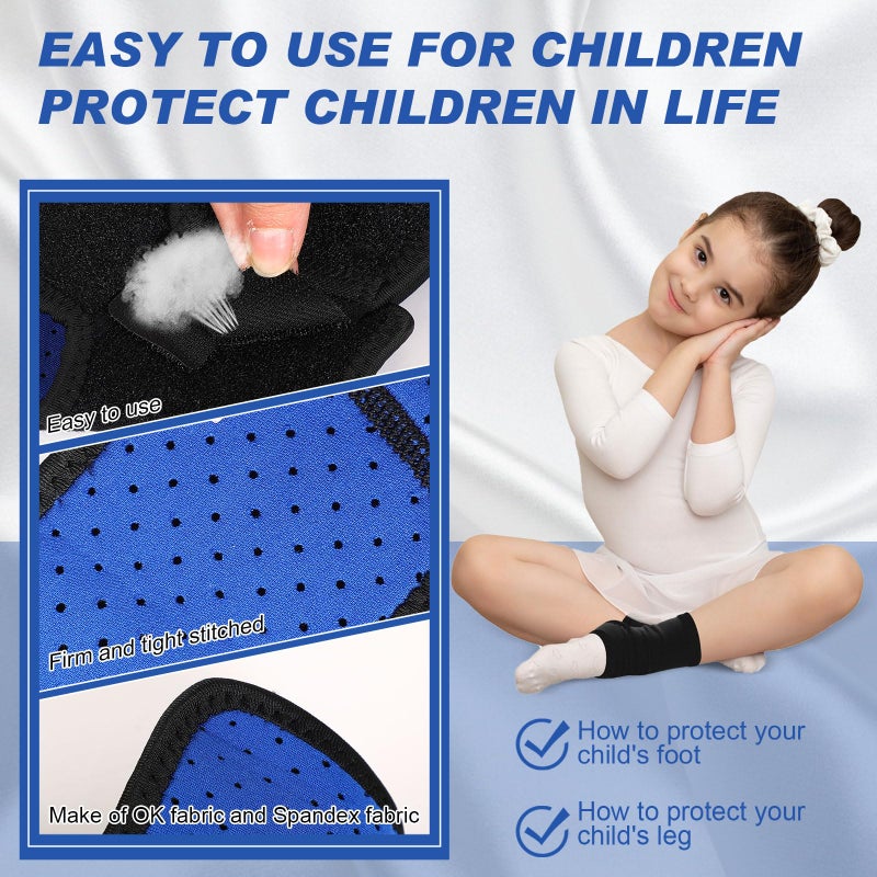 Tarpop 2 Pairs Kids Ankle Brace Set Foot Support Stabilizer Wraps Protector Guard Knitted Ankle Sleeve Sock Support Compression Socks for Injury Prevention(Black,Medium) - Image 5