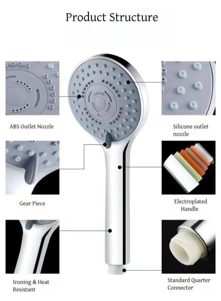 High Pressure Hand Spray Head with Multifunction Modes, Shower Head with Handheld Shower Head with Hose Set- Durable Shower Head with 5 modes, Water-Saving Design, and Included Holder -Bathroom Upgr - Image 5