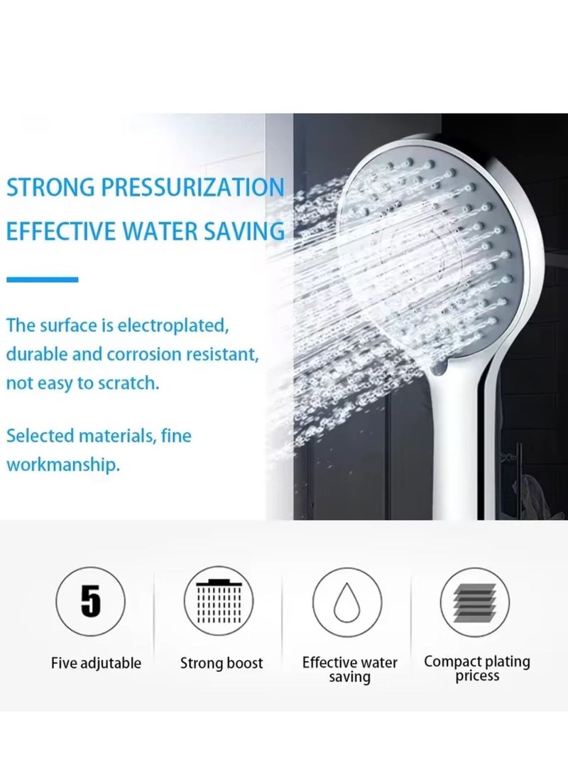 High Pressure Hand Spray Head with Multifunction Modes, Shower Head with Handheld Shower Head with Hose Set- Durable Shower Head with 5 modes, Water-Saving Design, and Included Holder -Bathroom Upgr - Image 2