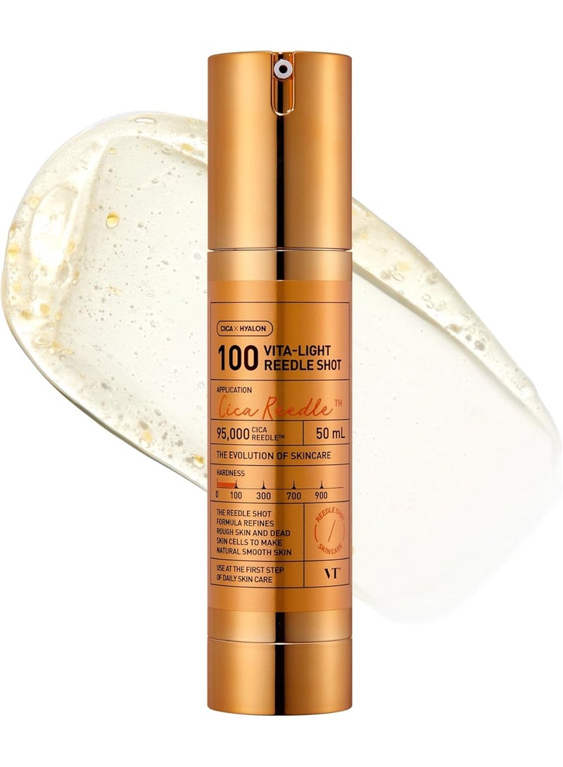 في تي كوزمتيكس في تي مستحضرات التجميل سيكا ريدل شوت 100 جوهر | Daily Face Essence, مركب كينتيلا، حمض الهيالورونيك، مستخلص البروبوليس الأخضر لجميع أنواع البشرة، 50 مل (Vita-Light Reedle Shot 100) - Image 1