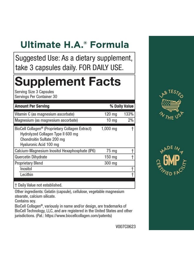 Purity Products Ultimate H.A. Formula - Clinically Studied BioCell Collagen - Dynamic Hyaluronic Acid Support for The Joints and Skin - 90 Count - from