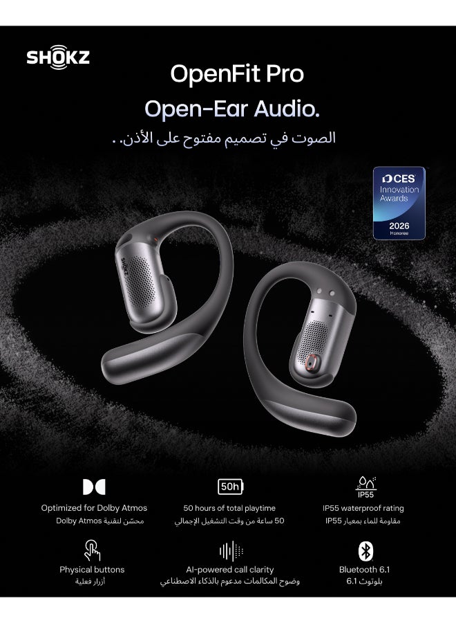 شوكز سماعات أذن لاسلكية حقيقية OpenFit Pro مفتوحة الأذن مع Dolby Atmos وعمق الصوت - Image 1