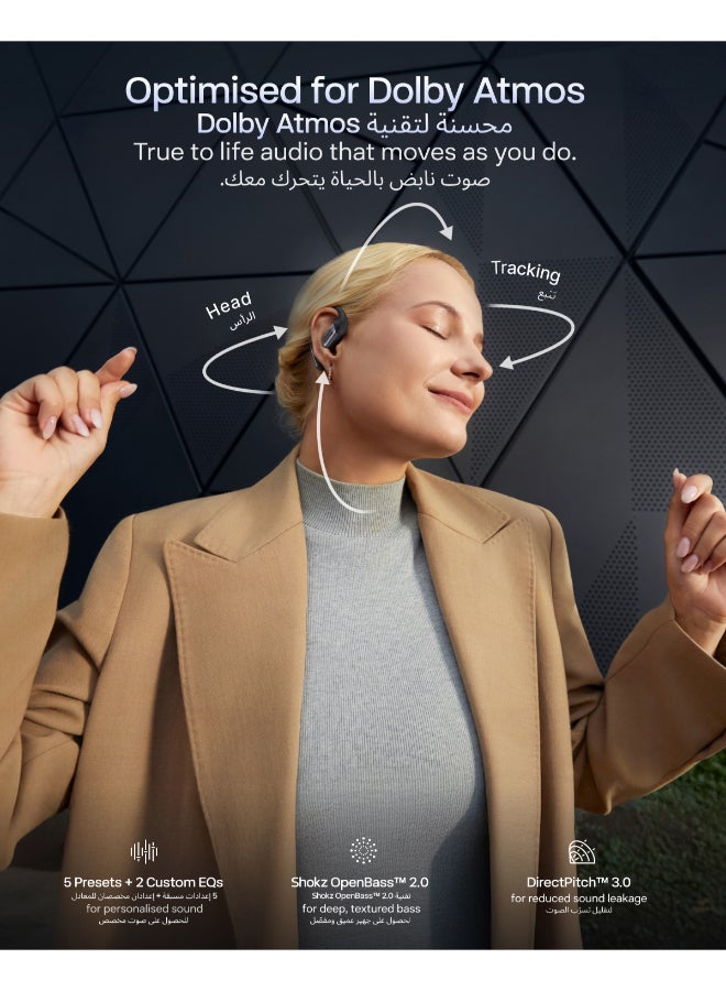 شوكز سماعات أذن لاسلكية حقيقية OpenFit Pro مفتوحة الأذن مع Dolby Atmos وعمق الصوت - Image 3