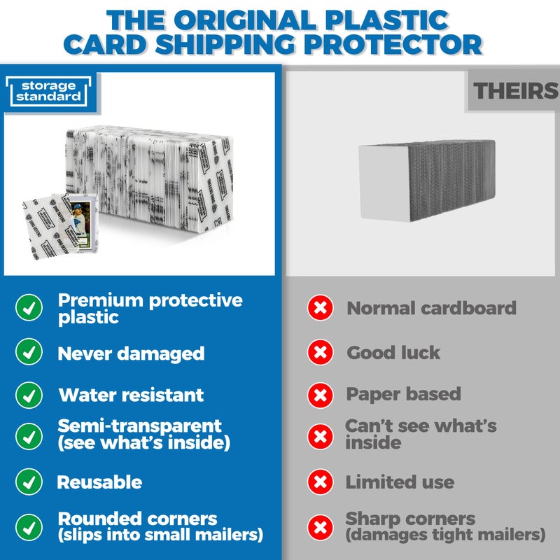 Storage Standard Trading Card Shipping Protectors - Premium Ultra Strong Plastic Inserts - 110 Pack - 3.5'' x 4.5'' - Image 2