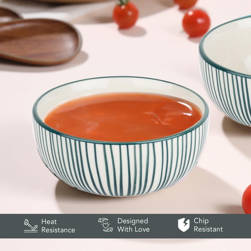Ekhasa Ceramic Bowl Set for Kitchen (Microwave Safe, 2 Pcs, 300ml) | Ideal for Serving, Soup Bowl, Salad Bowl, Ramen Bowl, Pasta Bowl, Maggie Bowl, Noodle Bowl, Rice, Oats & Fruit Bowl - Image 5