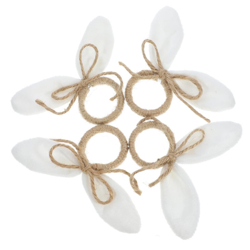 Easter Bunny Ear Napkin Rings Set Of 4 Elegant Table Decor For Spring Holiday Parties - Image 2