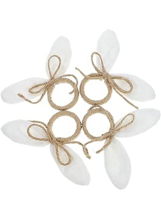Easter Bunny Ear Napkin Rings Set Of 4 Elegant Table Decor For Spring Holiday Parties - Image 1