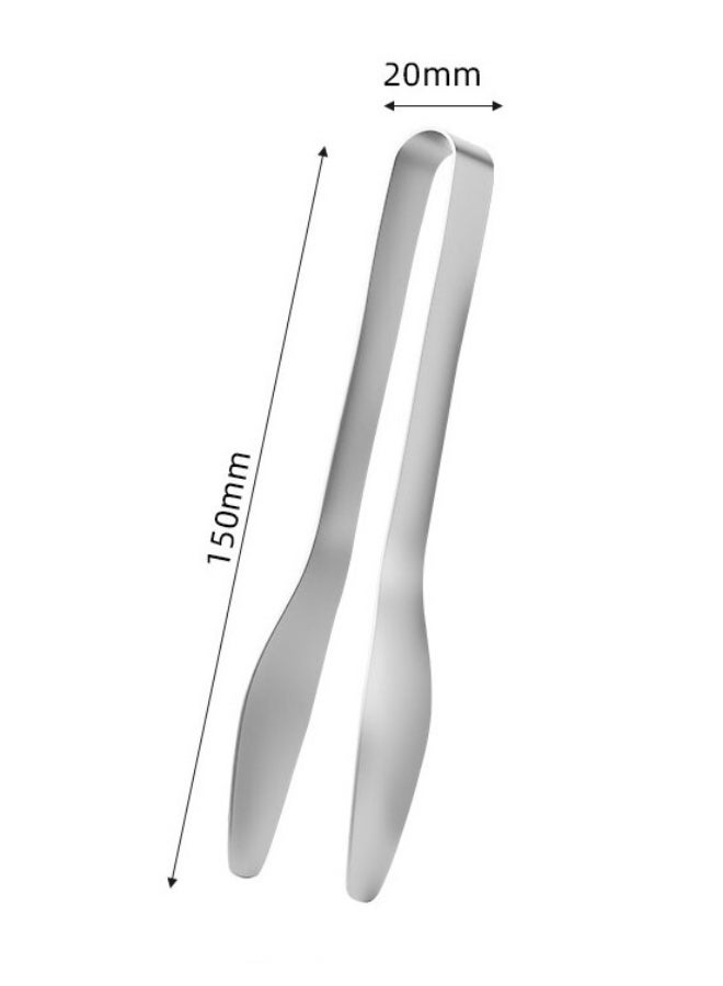 6" Stainless Steel Serving Tongs, Silver Food & Ice Tongs for Food Buffet Appetizer Salad - Image 2