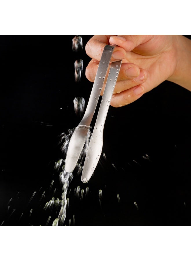 6" Stainless Steel Serving Tongs, Silver Food & Ice Tongs for Food Buffet Appetizer Salad - Image 5