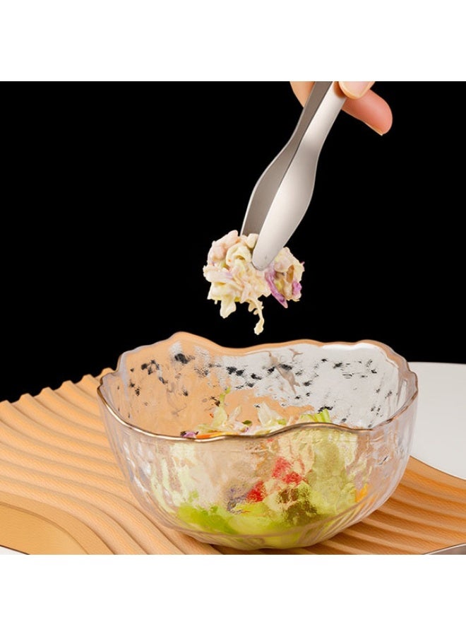 6" Stainless Steel Serving Tongs, Silver Food & Ice Tongs for Food Buffet Appetizer Salad - Image 4