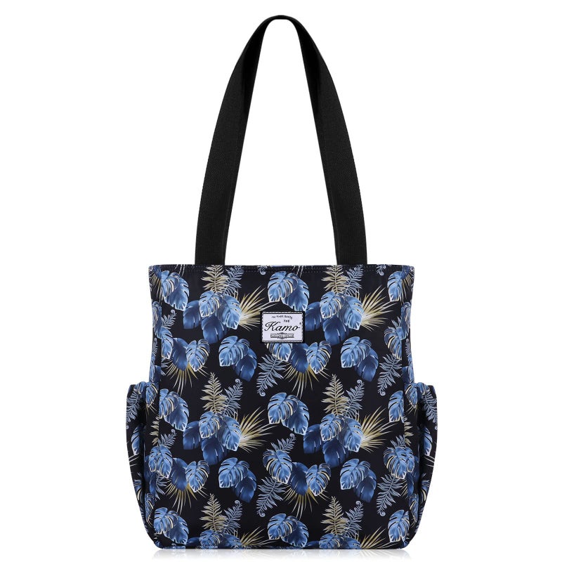 KAMO Floral Tote Bag Waterproof Lightweight Handbags Travel Shoulder Bag for Hiking Yoga Gym Swimming Travel Beach - Image 2