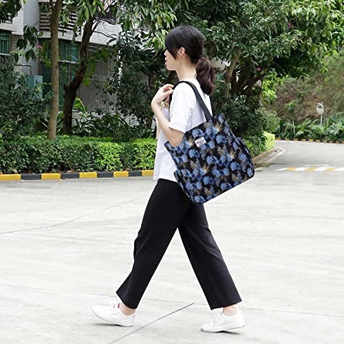 KAMO Floral Tote Bag Waterproof Lightweight Handbags Travel Shoulder Bag for Hiking Yoga Gym Swimming Travel Beach - Image 3