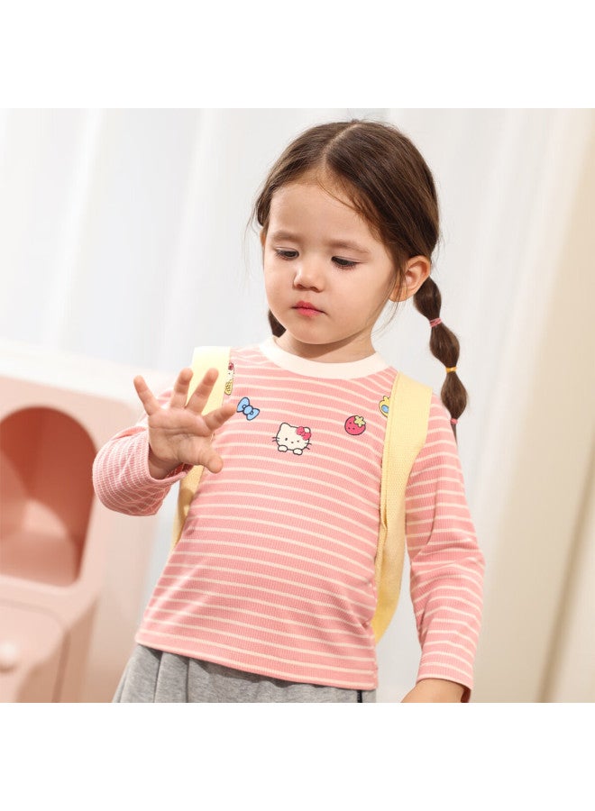 Luson Little O Dad Baby Girls Long Sleeve T-shirt Autumn New Baby Printed Round Neck Inner Base Shirt - Image 1