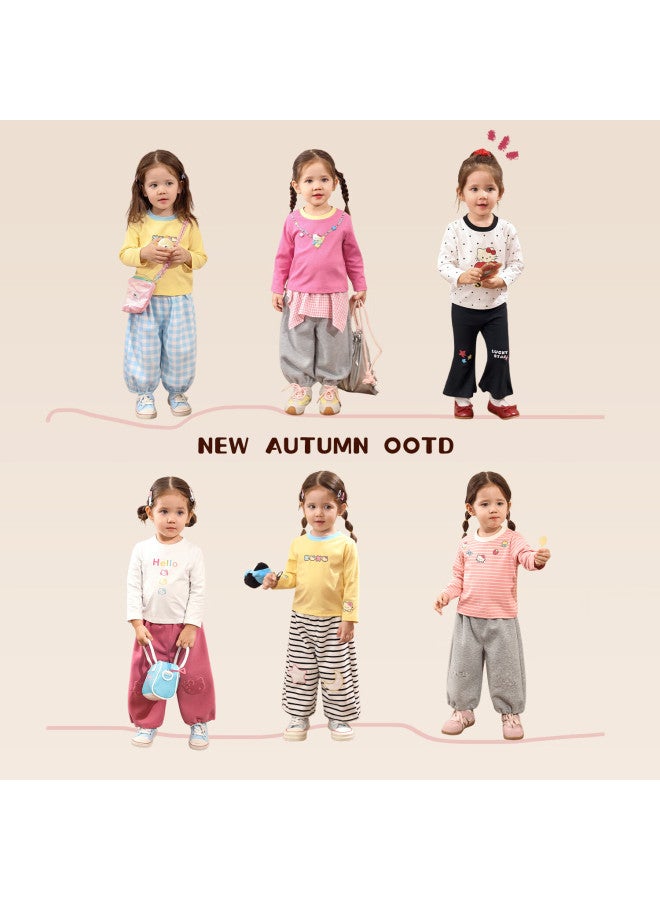 Luson Little O Dad Baby Girls Long Sleeve T-shirt Autumn New Baby Printed Round Neck Inner Base Shirt - Image 3