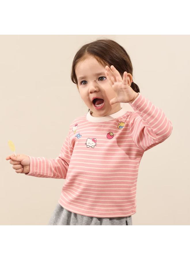 Luson Little O Dad Baby Girls Long Sleeve T-shirt Autumn New Baby Printed Round Neck Inner Base Shirt - Image 2