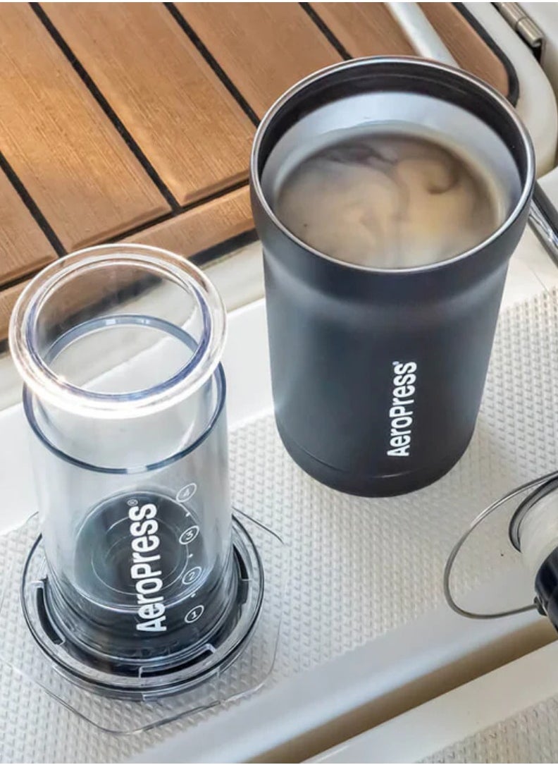 AeroPress Go Plus Travel Coffee Maker, BPA Free, Portable, Smooth and Bitter-free Brew, Shatterproof and Durable for Camping, Includes Custom Travel Tumbler, Capacity – 1-2 Cup, Color - Black  - Image 3
