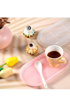 KASTWAVE Silicone Tray, Resin Mold Large Rectangle Rolling Tray Mold Oval Epoxy Casting Coaster Mold Resin Board Mold Jewelry Holder Mold Fruit Snack Plate Tray Mold with Edge for Home Decor 2 Pcs  - Image 4