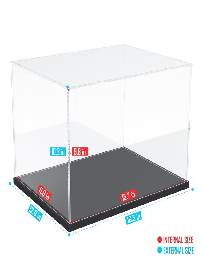 Choowin Acrylic Display Case for Lego 76419 21060 Thickened Clear Acrylic Display Box for Collectibles Countertop Display Case for Action Figures Model Toy Dustproof Showcase(Black Base) - Image 2
