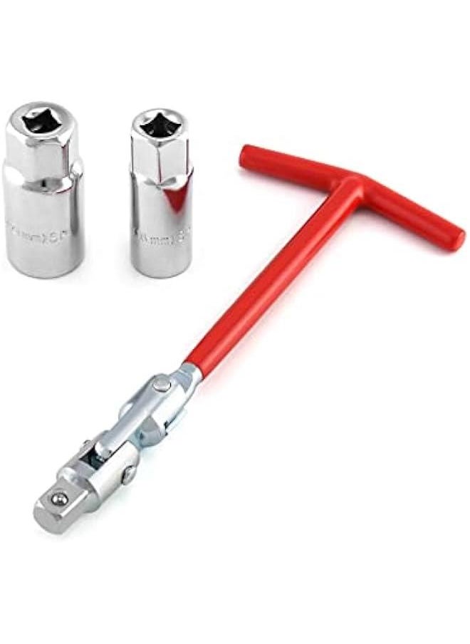 Arabest Spark Plug Socket Wrench, Universal,T-handle, 6mm (5/8) & 21mm (13/16) Remover Installer  - Image 1