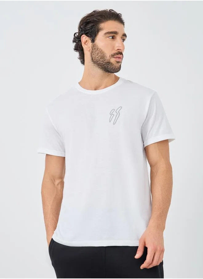 ستايلي Styli Slogan Print Round Neck Oversized T-Shirt