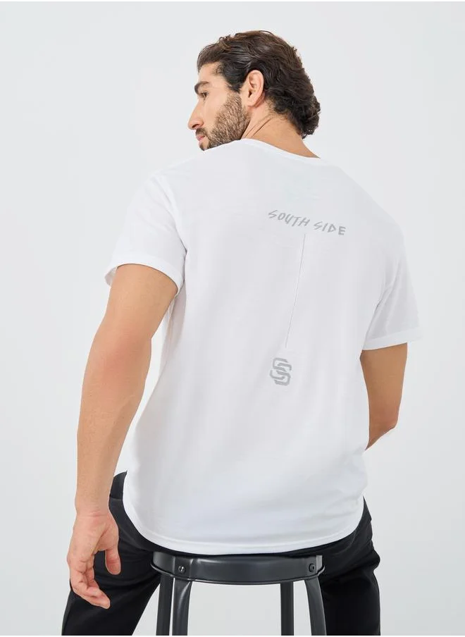 ستايلي Styli Slogan Print Round Neck Oversized T-Shirt