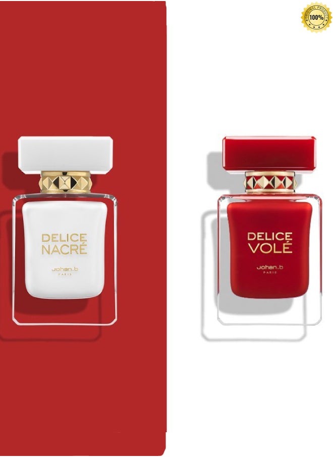 Johan.B Paris Delice Vole Johan.b Paris Perfume EDP 100ML And Delice Nacre Johan.b Paris Perfume EDP 100ML 