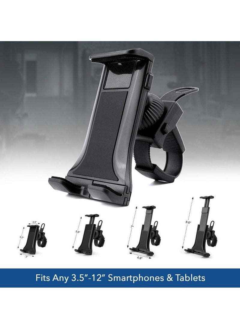 ZONIX Universal Bike Phone Holder for Tablet & Phone (3.5-12 Inch) - 360° Rotation, Dual-Gear Adjustment, Ultra Secure Mount for Exercise Bike & Handlebar  - Image 1