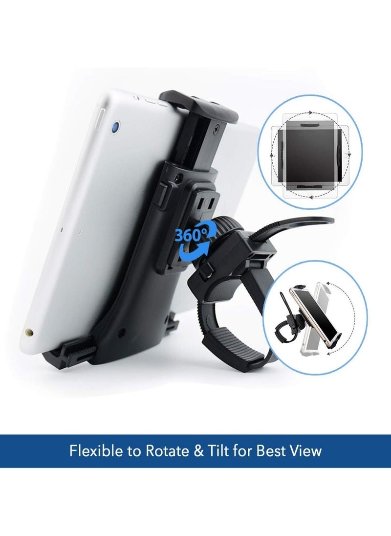 ZONIX Universal Bike Phone Holder for Tablet & Phone (3.5-12 Inch) - 360° Rotation, Dual-Gear Adjustment, Ultra Secure Mount for Exercise Bike & Handlebar  - Image 3