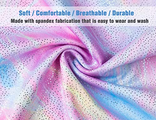 TENVDA Gymnastics Leotards for Girls 3t 4t Sparkly Purple Pink Biketards Tumbling Cheer Acro Class Sleeveless Unitard - Image 5