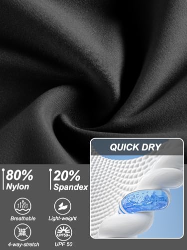 DEVOROPA Boys' Swim Jammers Youth Competitive Swim Team Suit Quick Dry Athletic Swimming Shorts UPF 50+ Black/Blue XL - Image 4