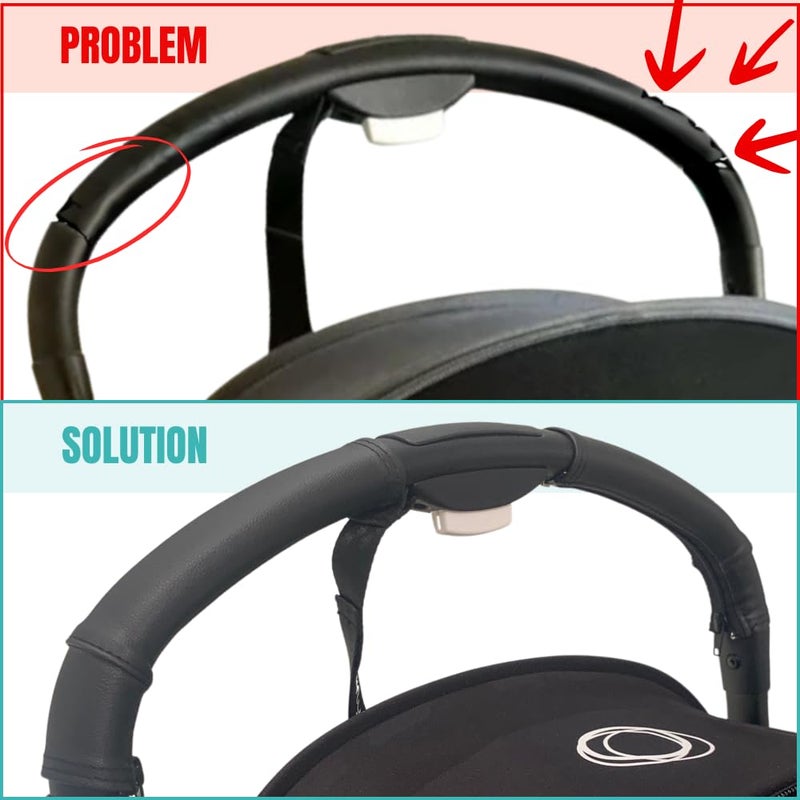 Cheeky Chompers PROTEC TIF PROTECTIF | أغطية مقبض من الجلد الصناعي متوافقة مع Bugaboo Butterfly (تناسب الأغطية الأصلية) - Image 2