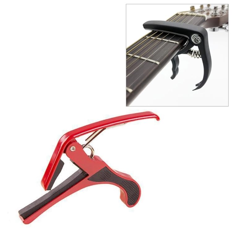 INEFABLE Guitar Metal Capo One Handed Quick Change For Ukulele, Electric & Acoustic Guitars (Red - Pack Of 1) - Image 1