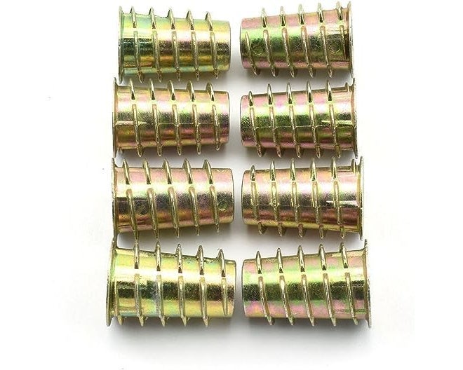 TheMujtaba (M6 X 10mm) D-nut, Wood Insert Nut, Zinc Plated, Socket Hex Drive Head, Furniture Nut, Furniture Nut Cabinet Connecting Screw, Matric Thread (100) - Image 1