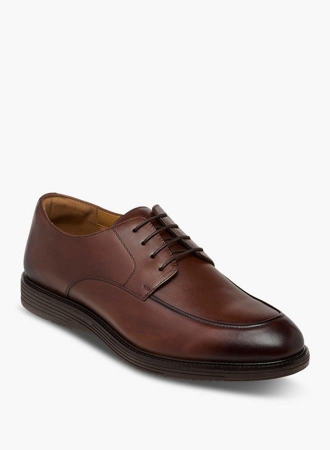 DUCHINI Men's Solid Lace-Up Derby Shoes - Image 1