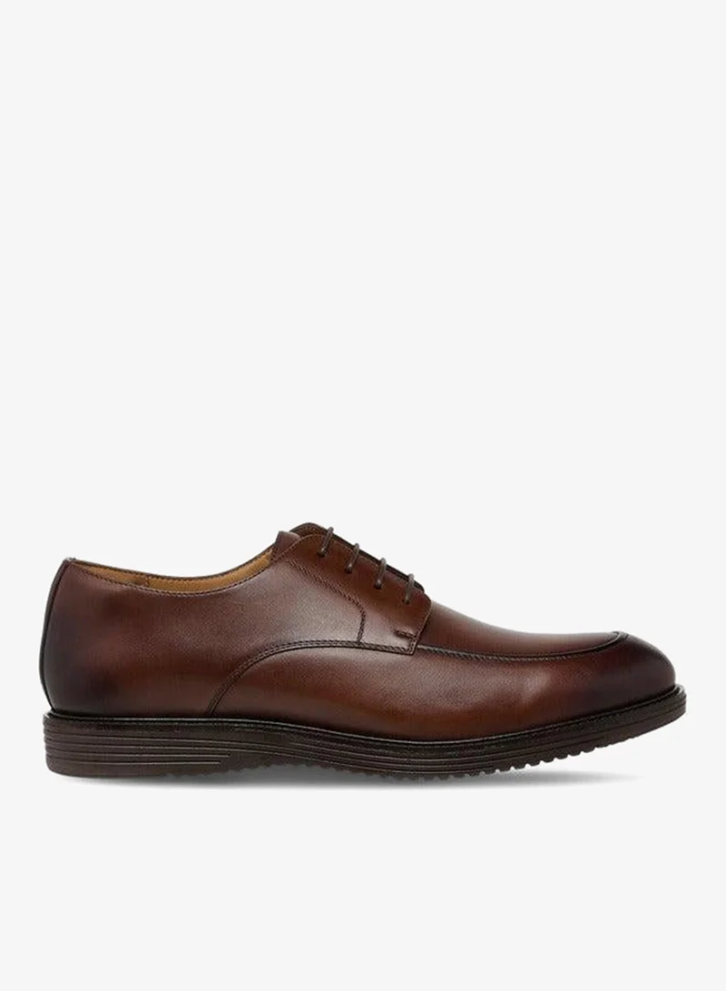 DUCHINI Men's Solid Lace-Up Derby Shoes