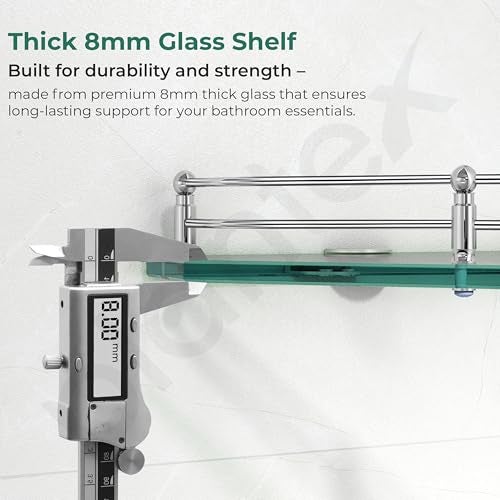 Plantex Corner Glass Shelf for Bathroom Wall/Glass Shelf for Kitchen/Bathroom/Living Room Corner Shelf (9x9 Inches - Pack of 2) - Image 4