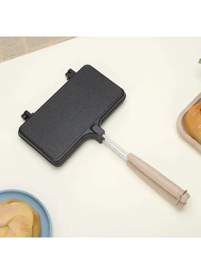 صانعة ساندويتشات سوداء غير لاصقة من الألومنيوم مع صواني قابلة للإزالة وبتسخين مزدوج الجوانب للبرغر - Image 5