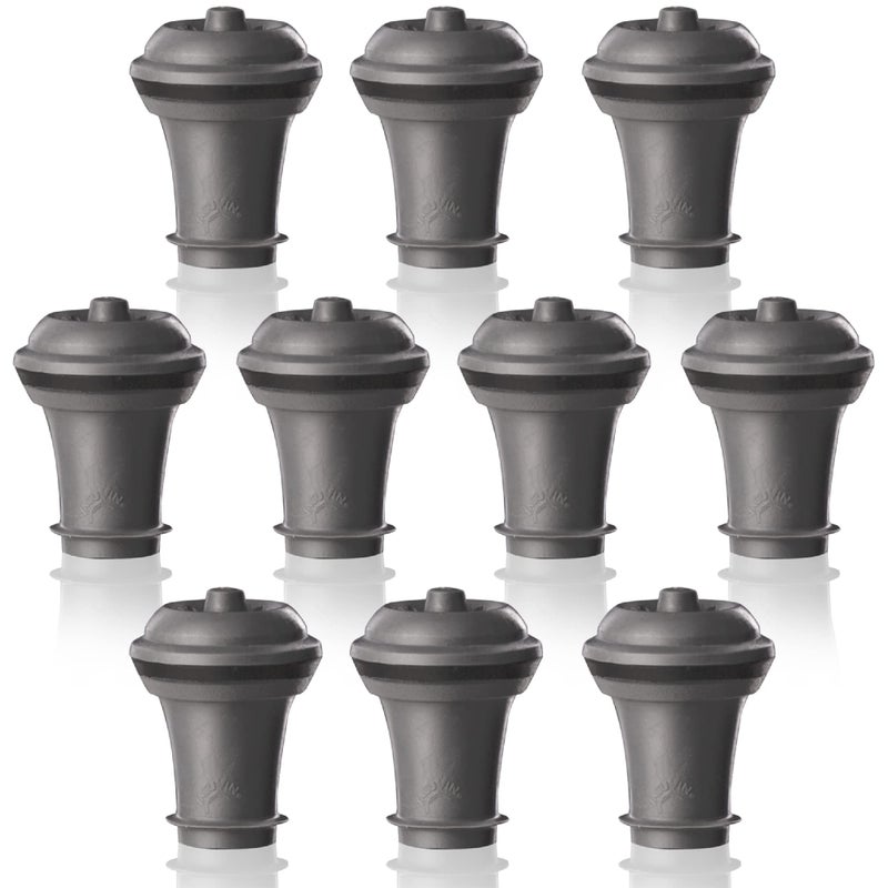 Spill-Stop Vacu Vin Wine Saver Vacuum Stoppers - Set of 10 - Gray - for Wine Bottles - Keep Wine Fresh for Up to a Week with Airtight Seal - Compatible with Vacu Vin Wine Saver Pump - Image 1