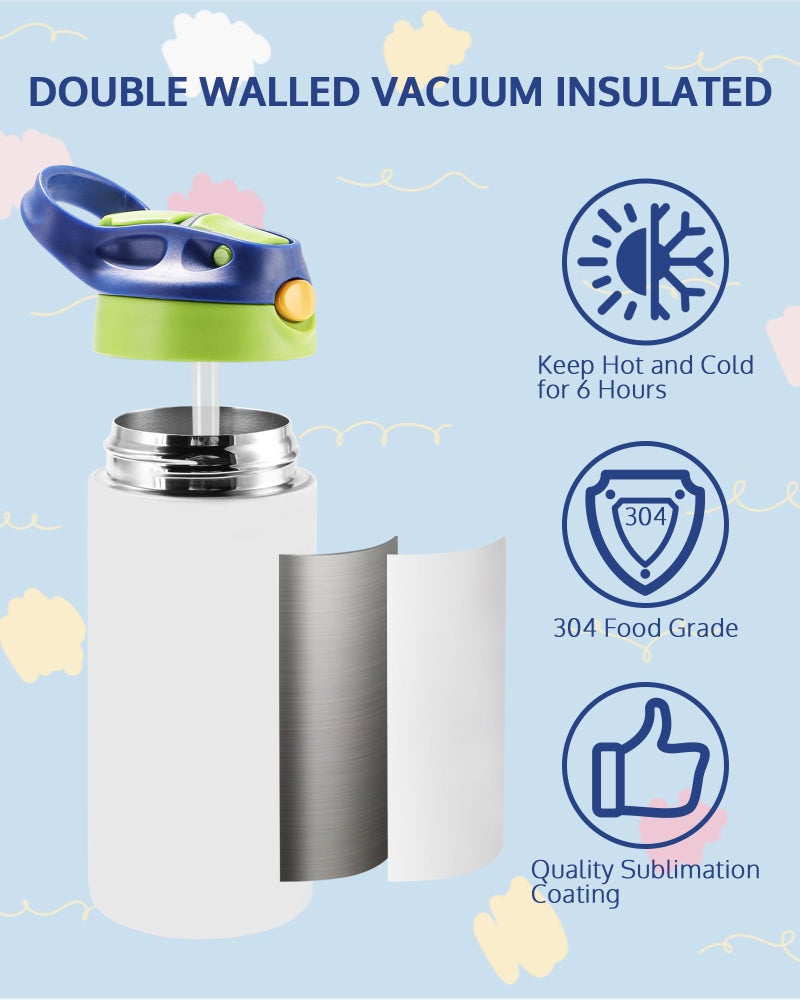 OFFNOVA 12oz Sublimation Tumbler  Sublimation Water Bottle Blank with Handle  Sublimation Cups for Milk  Soda  Juice  Drinks (2 Pink) - Image 4