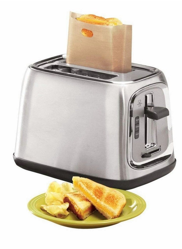KASTWAVE Non Stick Toaster Bags, Reusable Snack Sandwiches Toaster Bags for Microwave Oven Toaster Grill and Griddle (Heat Resistant) 10 Pack  - Image 3