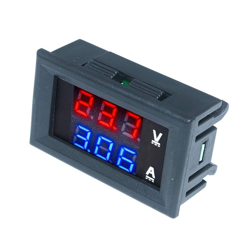 diymore 5PCS 0.28" Volt Amp Meter Digital Voltmeter Ammeter DC 100V 10A Waterproof Dual Display Current Voltage Meter Mini Ammeter Voltmeter 3 Bits Dual LED Display Panel(Red-Blue) - Image 4