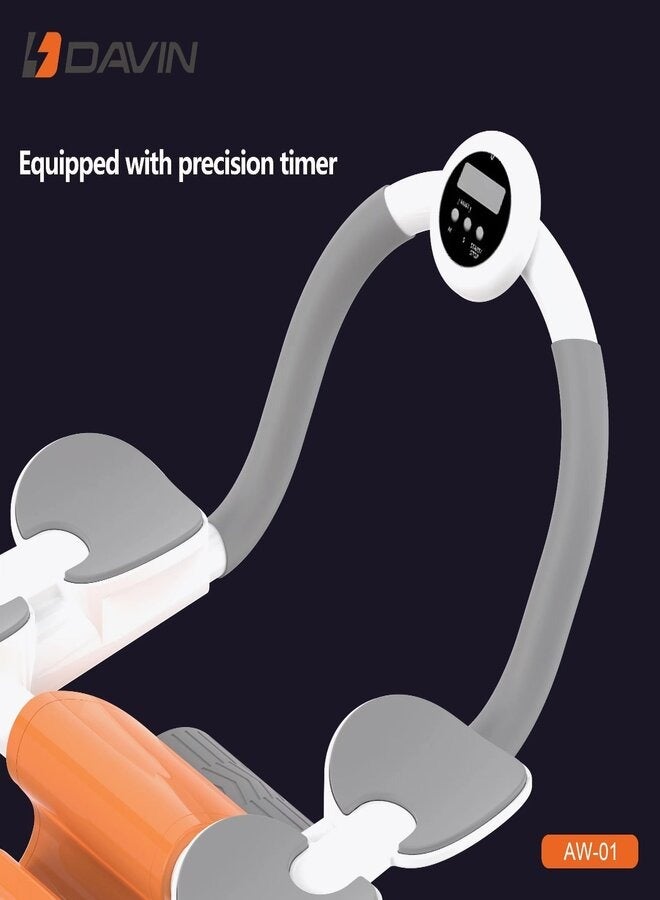 Abdominal spinner with knee and elbow call for home fitness
