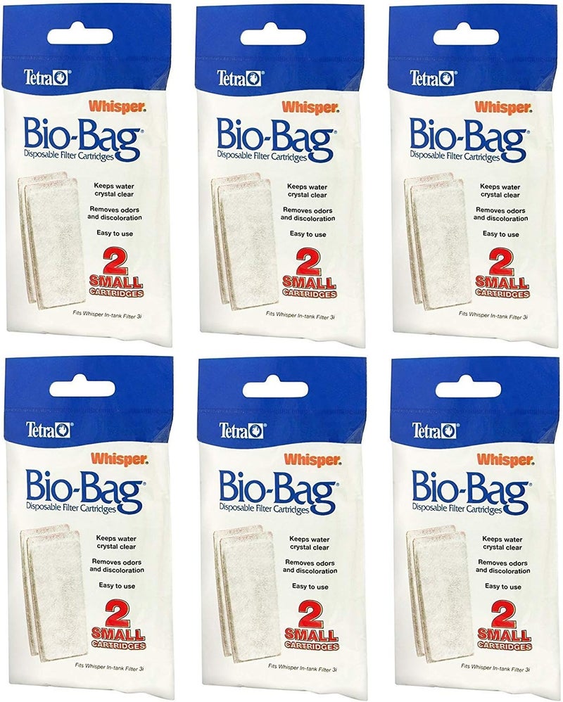Tetra Whisper Assembled BioBag Filter Cartridges Small  12 Total Filters 6 Packs with 2 Filters per Pack
