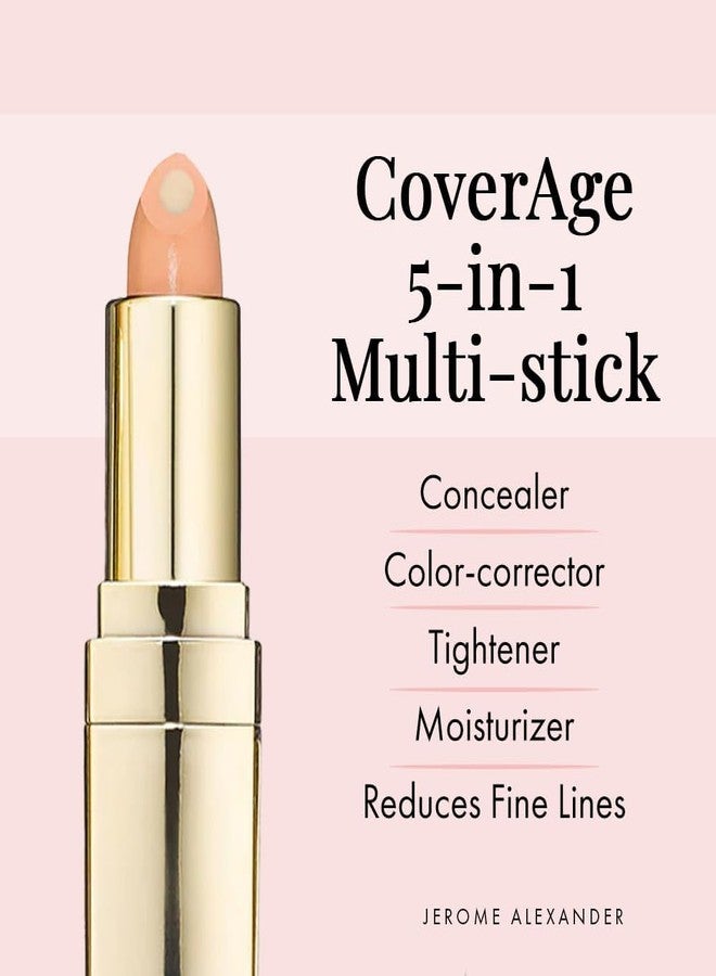 Jerome Alexander CoverAge Concealer Stick - Anti-Aging Under Eye Concealer + Skincare - Brighten Dark Circles, Hydrate, and Nourish - Medium Dark - Image 4