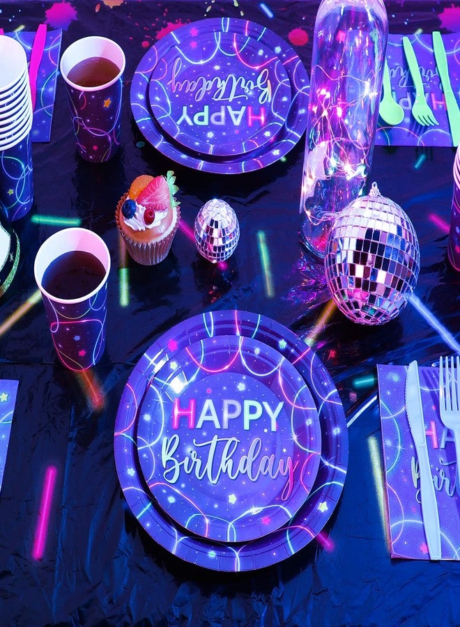 مينبلان طقم أدوات مائدة لحفلات أعياد الميلاد من مينبلان، يكفي لـ ٢٤ ضيفًا، يتضمن أطباقًا ومناديل مزينة بنقوش نيون مضيئة، وزينة حفلات للأطفال، وأكوابًا، وسكاكين، وشوكًا، وملاعق. إجمالي ١٦٨ قطعة. - Image 5