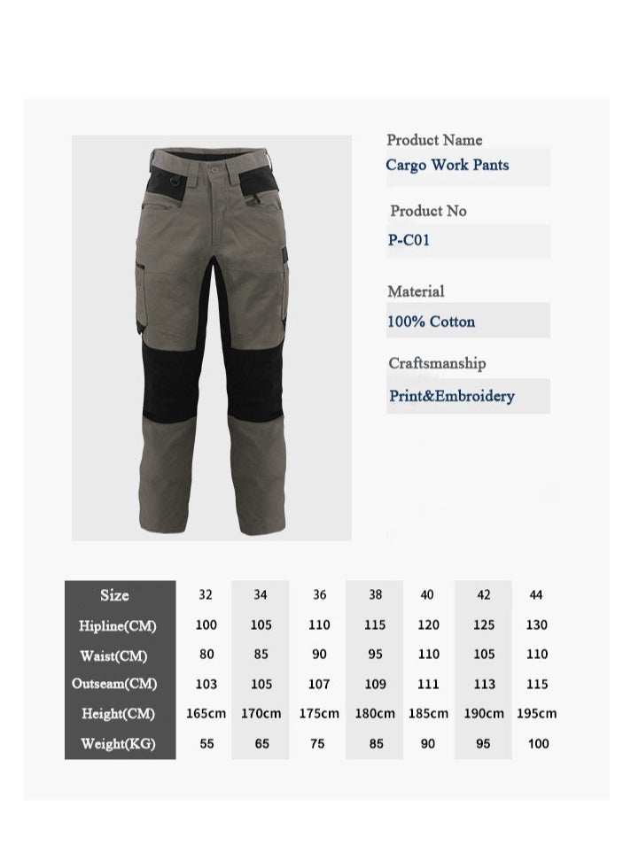 Zuolaya - Tactical Cargo Pants Men Outdoor Trousers Casual Multi Pocket Pants Gray - Image 1