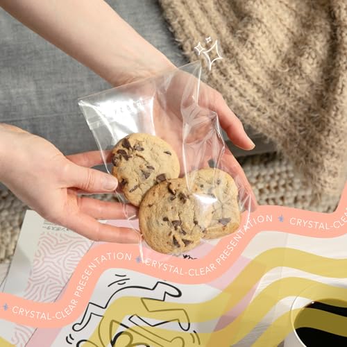 Pack It Chic - 4” X 6” (200 Pack) Clear Resealable Cello Bags - Candy, Treats, and Party Favors - Self Seal - Image 3